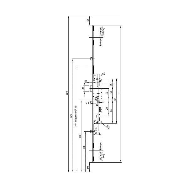Crémone à barillet R2 DF/DV ajustable photo du produit visuel_1 2XL