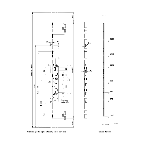 Crémone à barillet R2 DF/DV photo du produit visuel_1 2XL