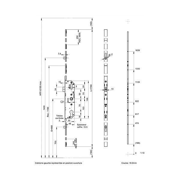 Crémone à barillet R2 DF/DV photo du produit visuel_1 2XL