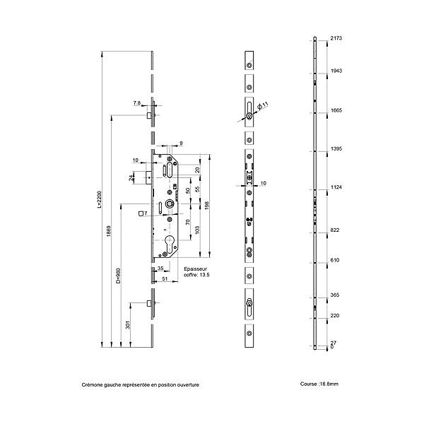Crémone à barillet R2 pour porte-fenêtre photo du produit visuel_1 2XL