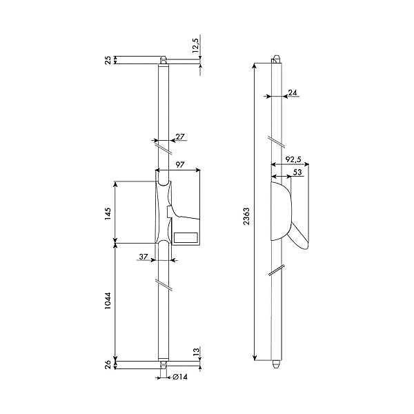Crémone pompier Pad Bolt photo du produit visuel_1 2XL