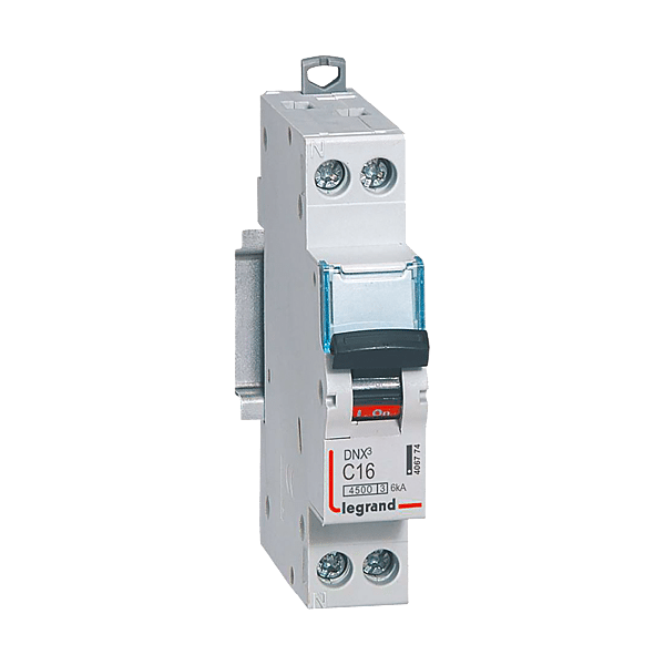 Disjoncteur Phase+Neutre DNX³4500 6kA arrivée et sortie borne à vis courbe C photo du produit visuel_1 2XL