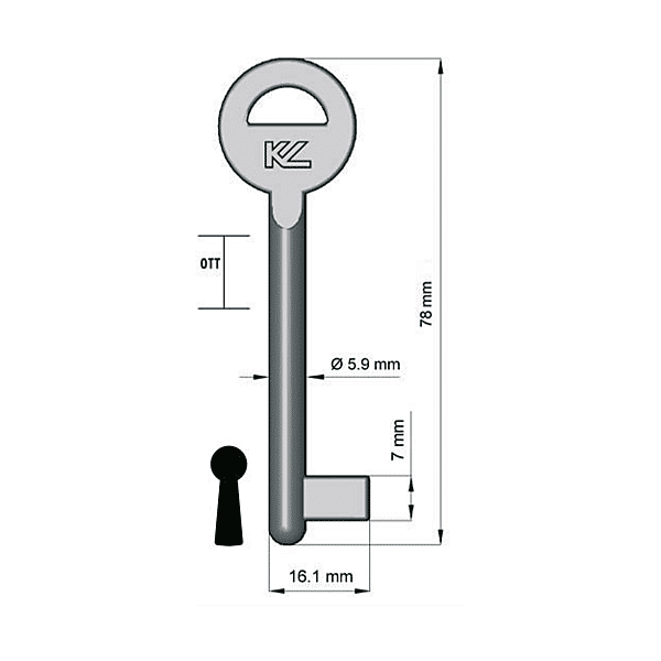 Ébauche de clé Vachette photo du produit visuel_1 2XL