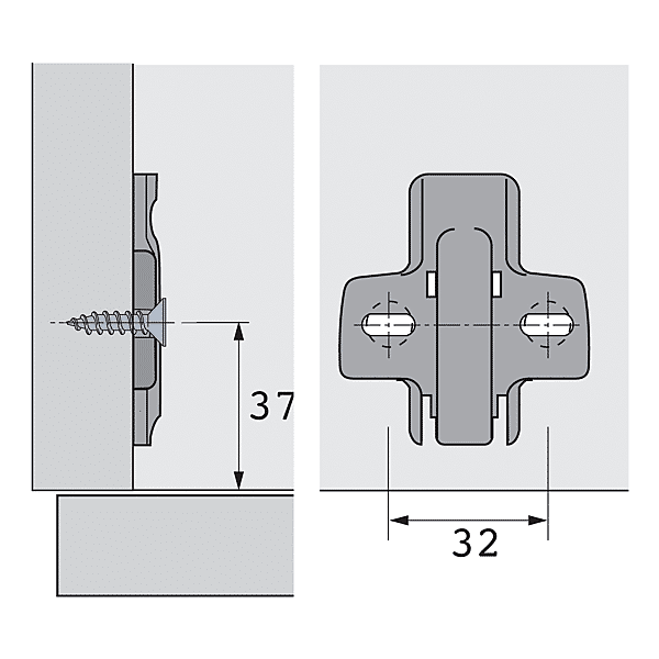 Embase de charnière cruciforme à visser photo du produit visuel_1 2XL