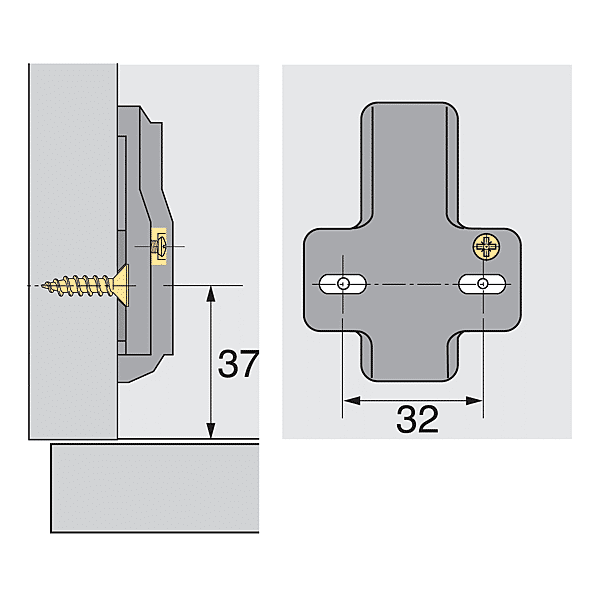 Embase de charnière Top photo du produit visuel_1 2XL