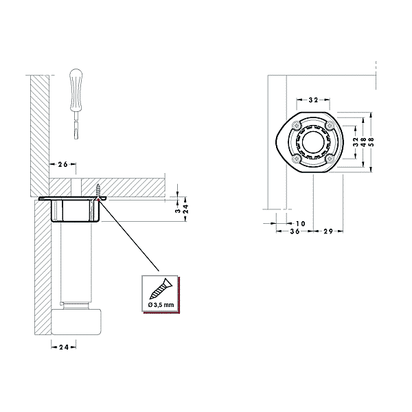 Embase pour pied 418 photo du produit visuel_1 2XL
