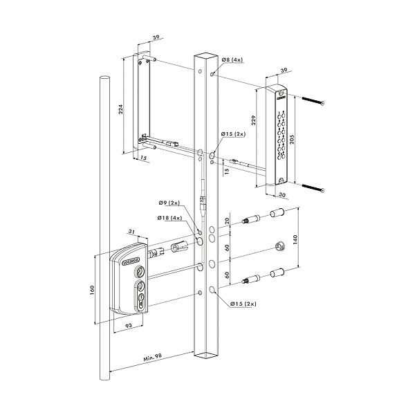Ensemble serrure à code électronique Volta photo du produit visuel_1 2XL