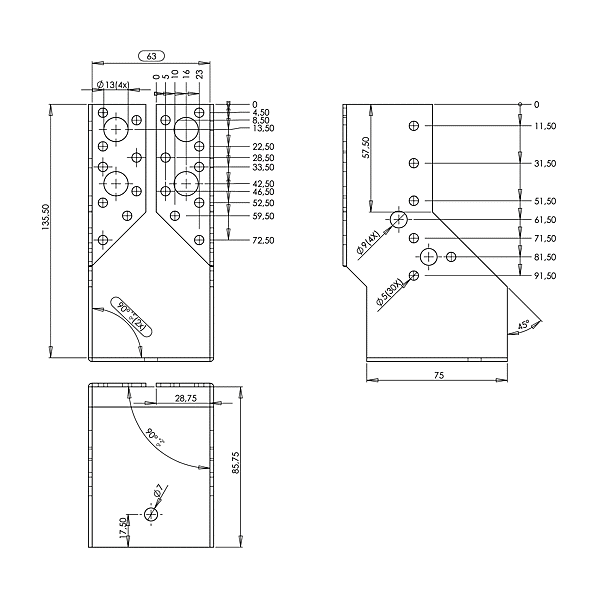 Étrier de charpente à ailes intérieures AI photo du produit visuel_1 2XL