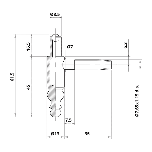 Fiche à  broche aspect vieilli Ø 13 mm photo du produit visuel_1 2XL