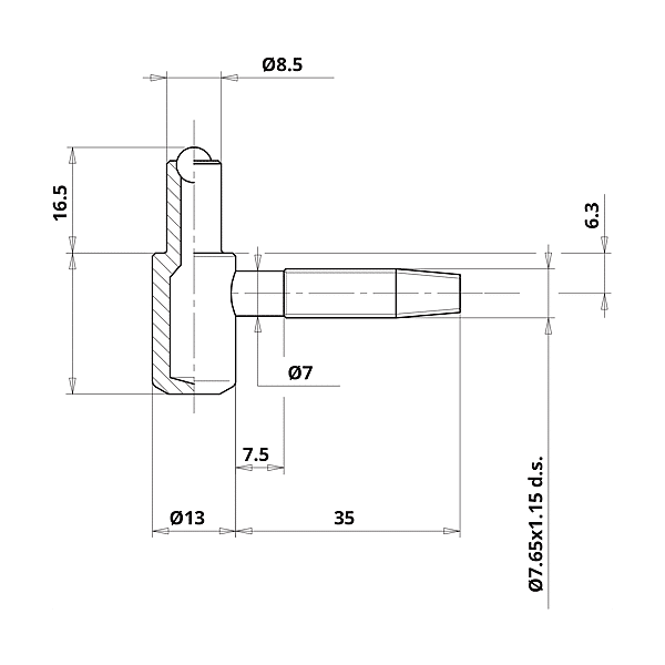 Fiche à  broche Ø 13 mm 055 photo du produit visuel_1 2XL