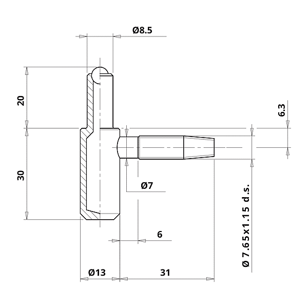 Fiche à  broche Ø 13 mm  070 photo du produit visuel_1 2XL