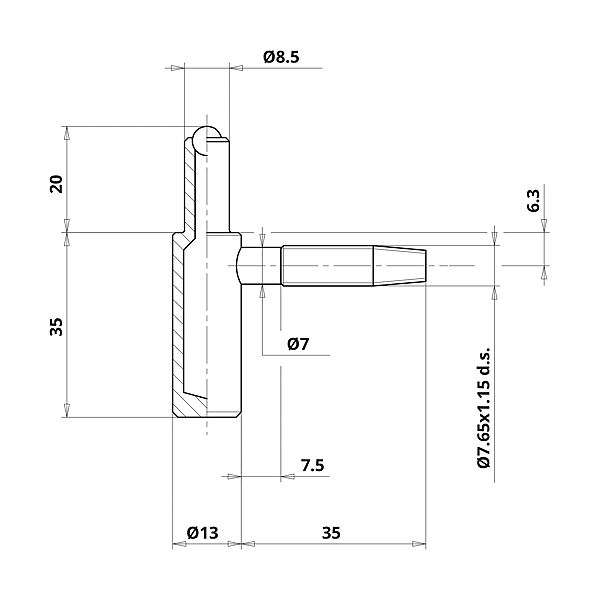 Fiche à  broche Ø 13 mm 075 photo du produit visuel_1 2XL