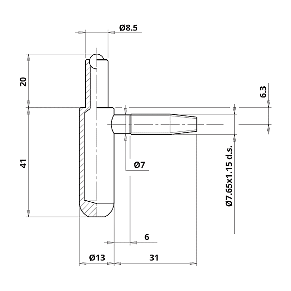Fiche à  broche Ø 13 mm 085 photo du produit visuel_1 2XL