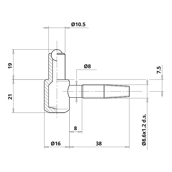 Fiche à  broche Ø 16 mm 030 photo du produit visuel_1 2XL