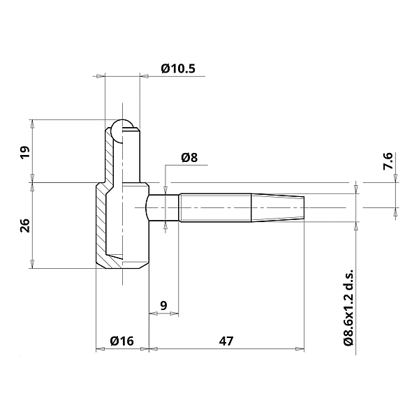 Fiche à  broche Ø 16 mm 055 photo du produit visuel_1 2XL
