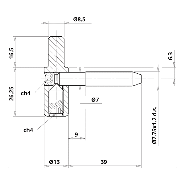 Fiche réglable à  broche Ø 13 mm photo du produit visuel_1 2XL