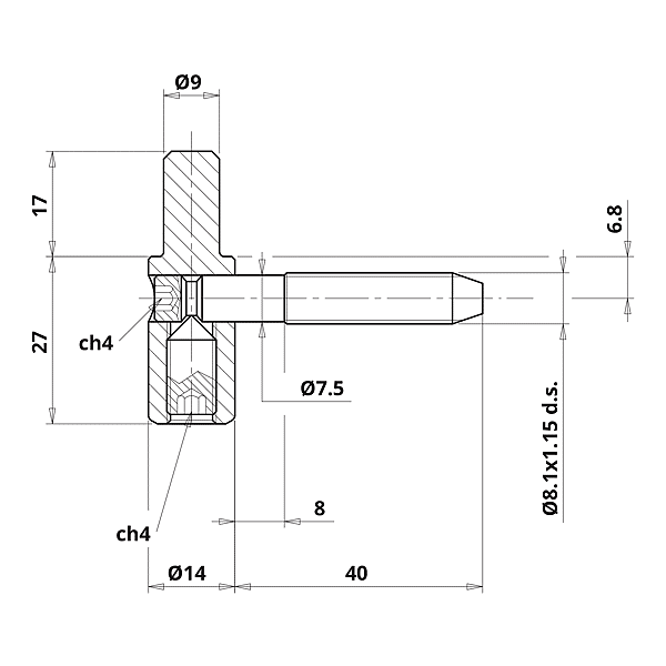 Fiche réglable à  broche Ø 14 mm photo du produit visuel_1 2XL