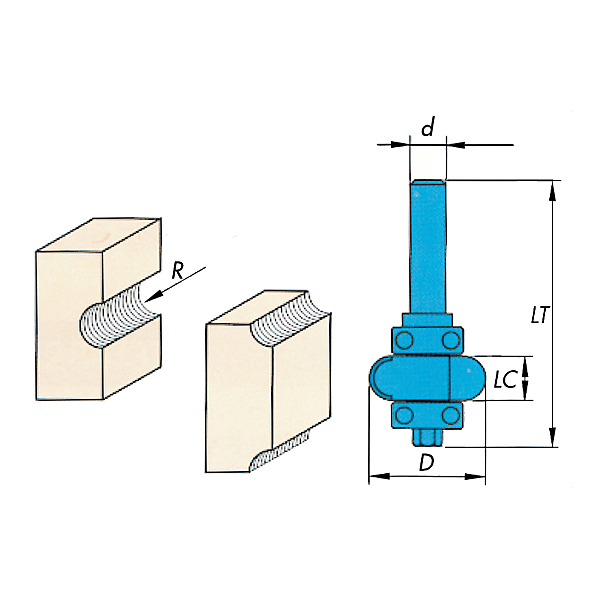 Fraise 1/2 rond avec double guide de roulement photo du produit visuel_1 2XL