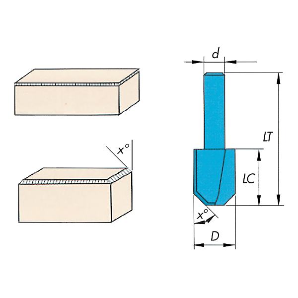Fraise carbure à affleurer et à chanfreiner photo du produit visuel_1 2XL