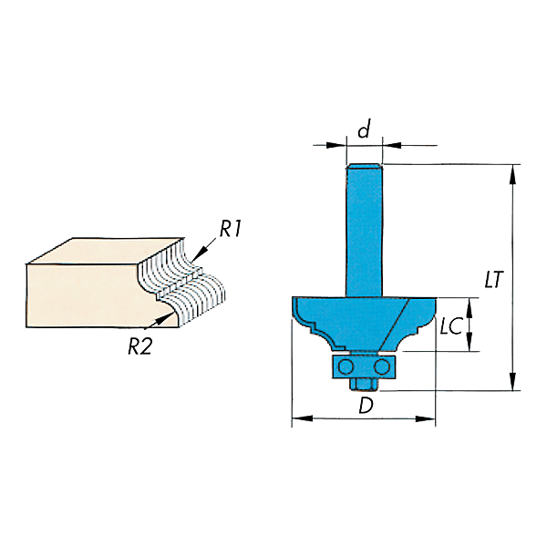 Fraise carbure à profiler avec guide de roulement photo du produit visuel_1 2XL