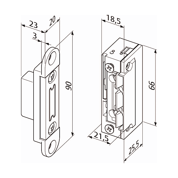 Gâche électrique avec verrouillage supplémentaire 9338 photo du produit visuel_1 2XL