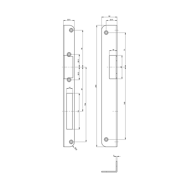 Gâche équerre sans fourrure photo du produit visuel_1 2XL