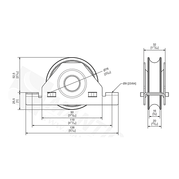 Galet sur monture à gorge ronde photo du produit visuel_1 2XL