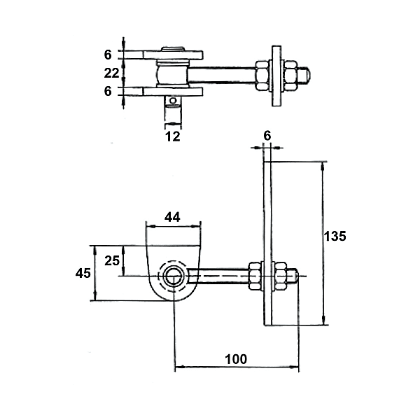 Gond de portail réglable avec bague acier photo du produit visuel_1 2XL