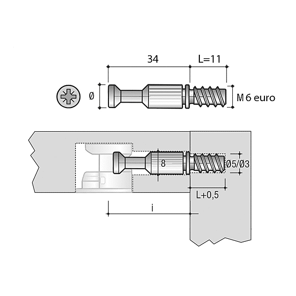 Goujon  avec douille pour excentrique photo du produit visuel_1 2XL
