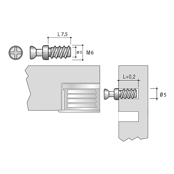 Goujon d'assemblage vis euro CO8 photo du produit visuel_1 2XL