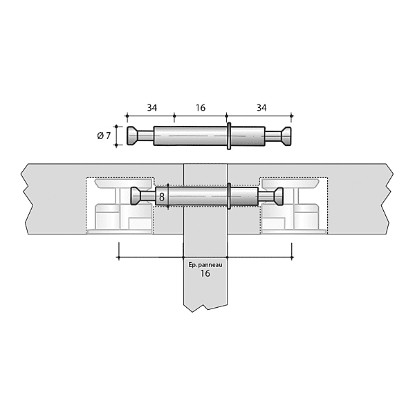Goujon double pour excentrique CO photo du produit visuel_1 2XL