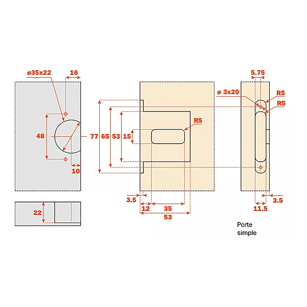 Insert pour charnière invisible à encastrer Conecta photo du produit visuel_1 2XL
