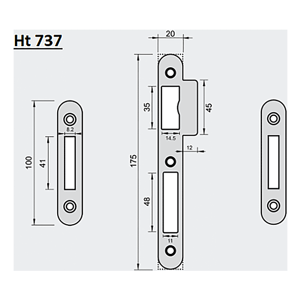 Jeu de 3 gâches pour serrure 3 points photo du produit visuel_1 2XL