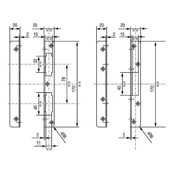 Jeu de gâches 101 R pour serrure Trilock 5000 standard photo du produit visuel_1 2XL