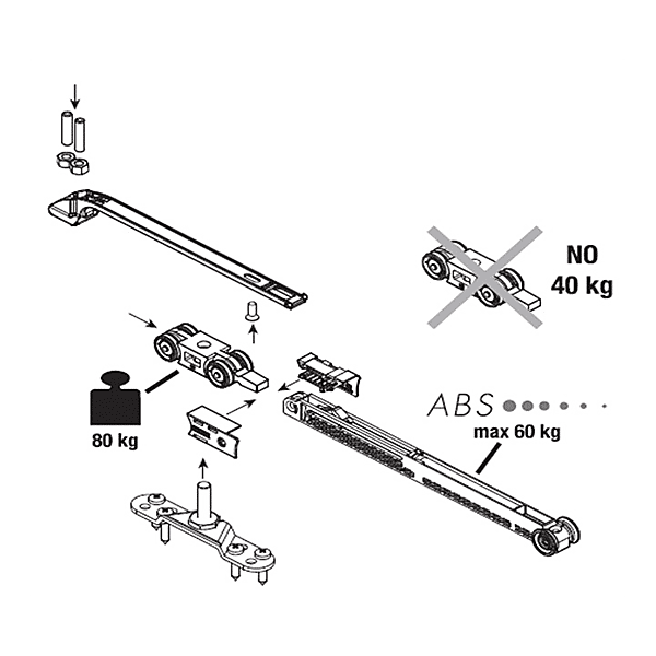 Kit ABS pour porte coulissante 60 kg photo du produit visuel_1 2XL