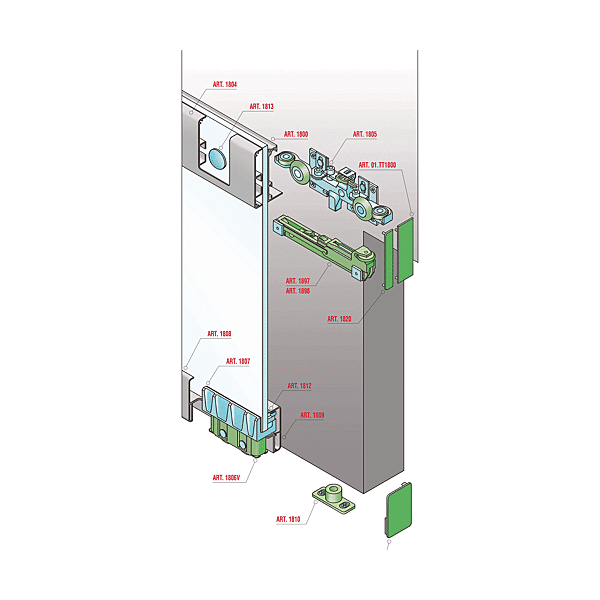 Kit complet coulissant Sisco 1800 Hidden photo du produit visuel_1 2XL