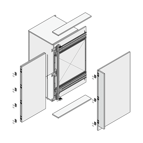 Kit pour double porte battante rentrante Darwin ABS photo du produit visuel_1 2XL
