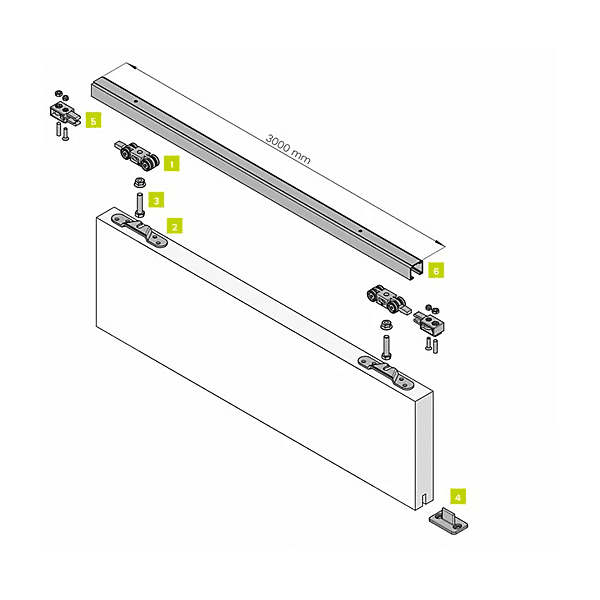 Kit pour portes coulissantes sous plafond 0400/40 photo du produit visuel_1 2XL