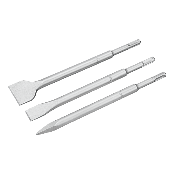 Lot de 3 burins 2 plats et 1 pointu SDS+ photo du produit visuel_1 2XL