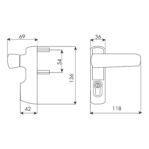 Module extérieur béquille débrayable et trou de cylindre IDEA grand modèle photo du produit visuel_1 2XL