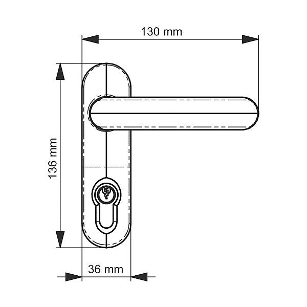 Module extérieur béquille débrayable et trou de cylindre Exidom MBE photo du produit visuel_1 2XL