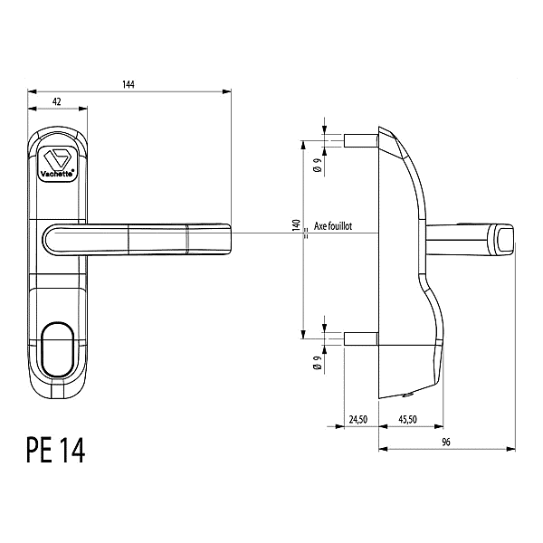 Module extérieur béquille seule PE14/24 photo du produit visuel_1 2XL