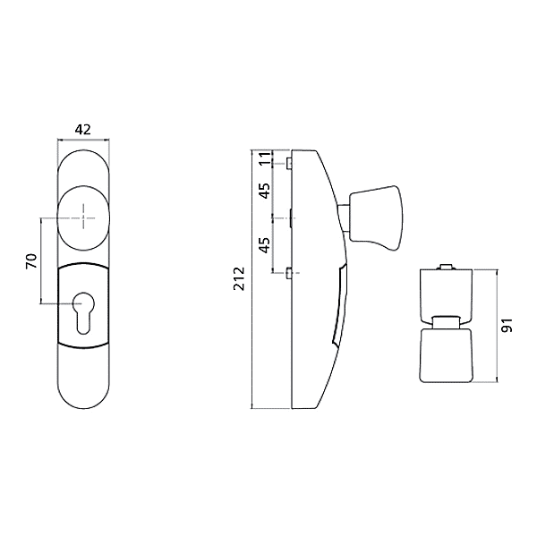 Module extérieur bouton de tirage fixe et trou de cylindre photo du produit visuel_1 2XL