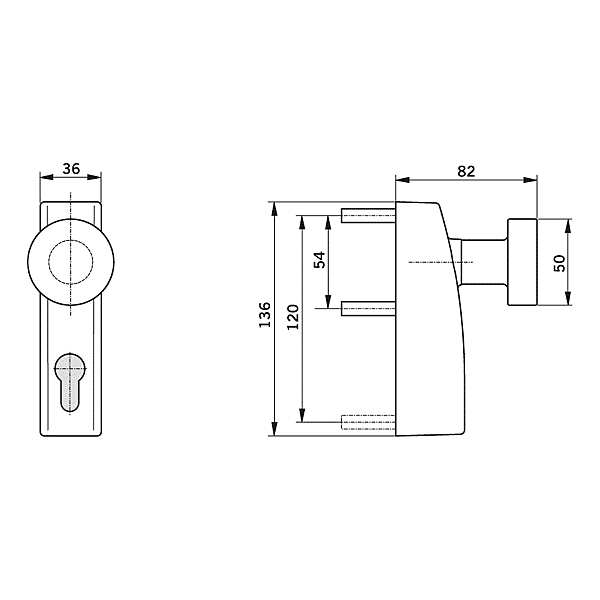 Module extérieur bouton fixe et trou de cylindre PHT06 Contur photo du produit visuel_1 2XL