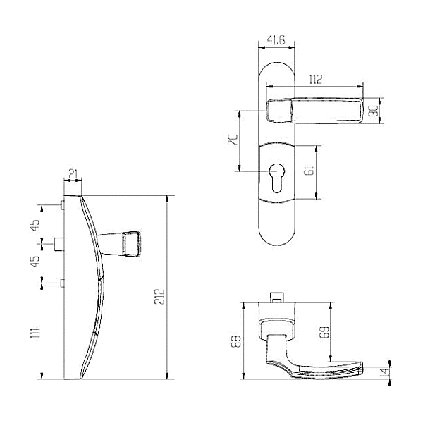 Module extérieur bouton tournant et trou de cylindre EN5300 photo du produit visuel_1 2XL