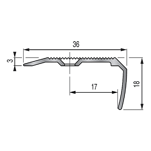 Nez de marche anti-dérapant strié 221535D photo du produit visuel_1 2XL