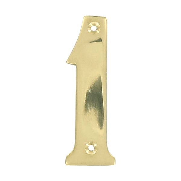 Numéro de rue série 140/1V laiton poli finition verni photo du produit visuel_1 2XL