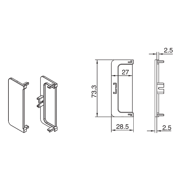 Paire d'embouts fermé pour poignée C Gola photo du produit visuel_1 2XL