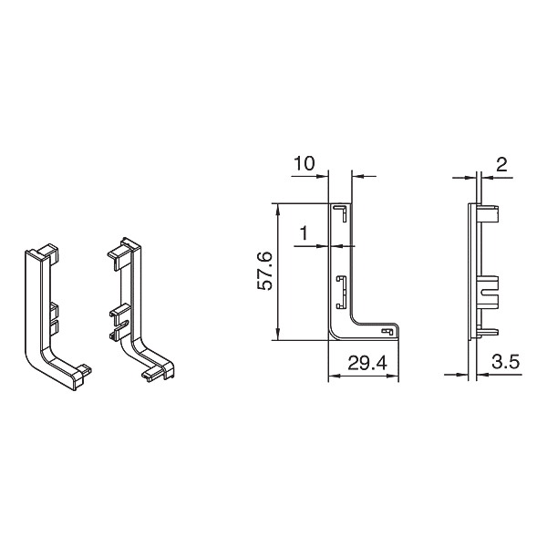 Paire d'embouts ouvert pour poignée L Gola photo du produit visuel_1 2XL
