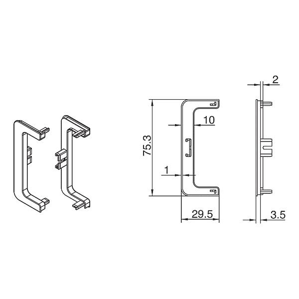 Paire d'embouts ouvert pour poignée C Gola photo du produit visuel_1 2XL